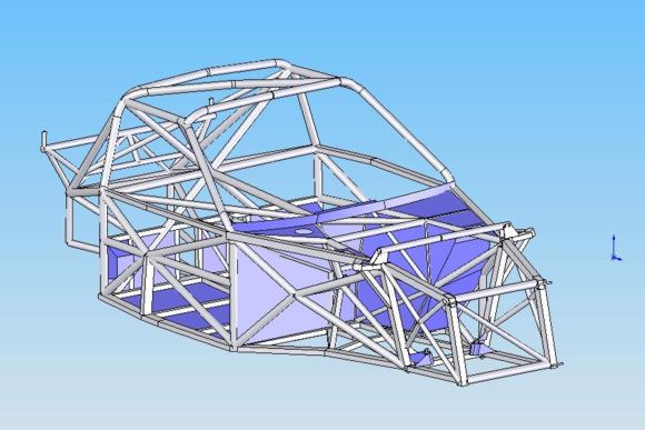 Porsche 944 Chassis Model - Iso View