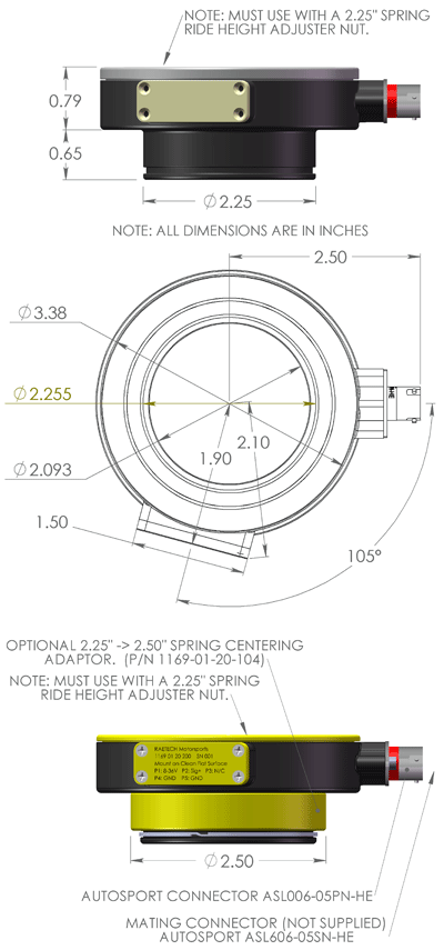 Coilover Load Cell Dimensions